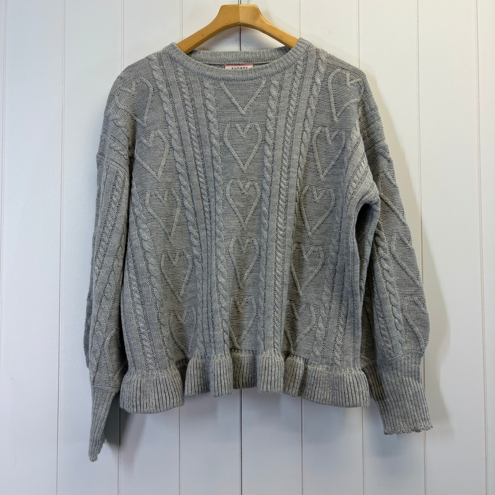 Andree By Unit Boho Chic Cable Knit Sweater Womens Small Romantic Cottage Chic